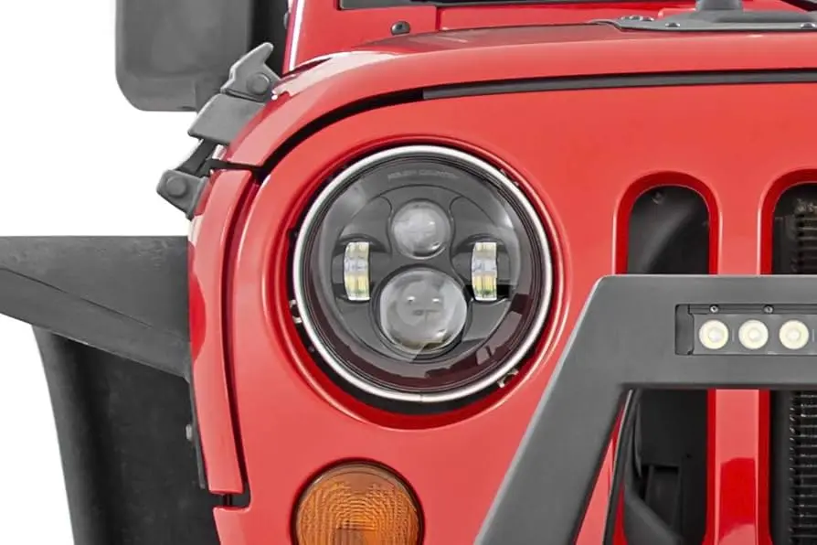 [RC25-RCH5000] FAROS PRINCIPALES LED CON LUPA DE 7" PARA JEEP TJ Y JK DE 7" CON LUPA ROUGH COUNTRY RCH5000