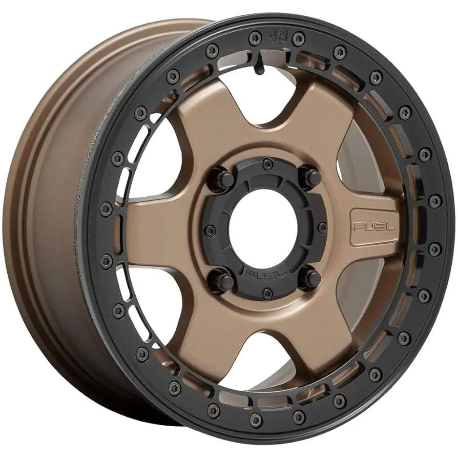 [FL15-4156-D925B] RIN FUEL 15X6 4-156 CB 132 ET38 D924-BLOCK MATTE BRONZE W/ BLACK RING FUEL BEADLOCK
