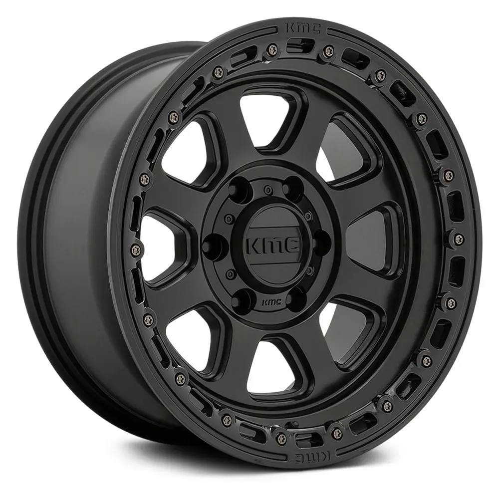 [KM18-5150-KM548-CHAS] RIN KMC 18X9 5-150 CB 110.1 ET18 KM548-CHASE SATIN BLACK W/GLOSS BLACK LIP