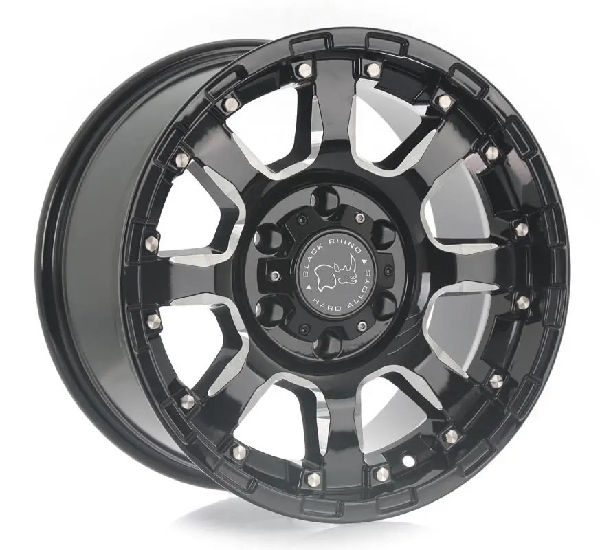 [BR17-6139-SIERRAB] RIN BLACK RHINO 17X9  6X139.7  CB 112.1 ET-12 SIERRA GLOSS BLACK W/MILLED SPOKES
