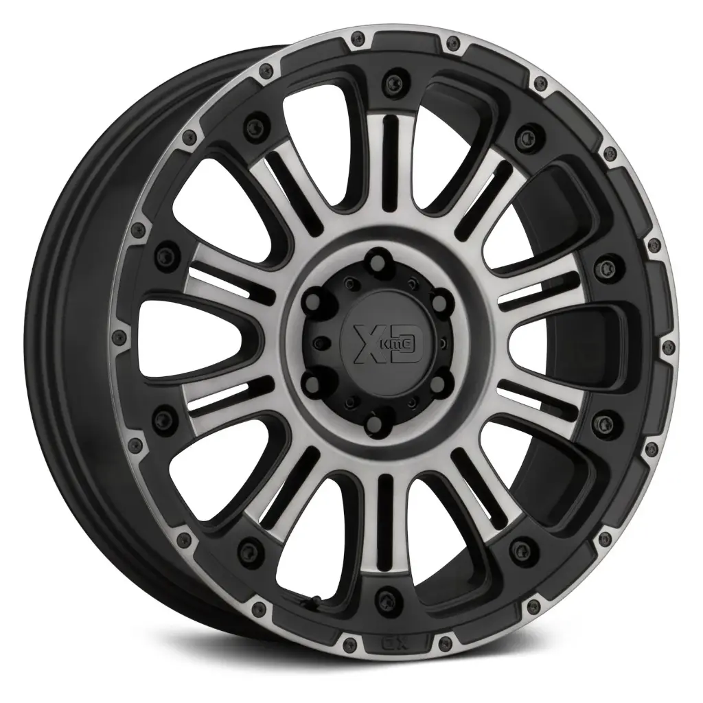 RIN XD 17X9  6X139.7  CB 106.25 ET-12 XD829 SATIN BLACK MACHINED W GRAY TINT