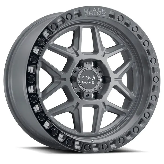 [BR18-114-KELSO] RIN BLACK RHINO 18X9  6-114.3  CB 76.1 ET12 KELSO BATTLESHIP GRAY W/BLK LIP EDGE & BLK BOLTS